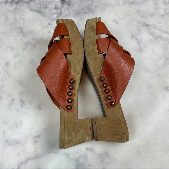 Pedro García Nena Chutney Crisscross Leather Peep Toe Slide Clog Sandals Sz 41 - Picture 7 of 11
